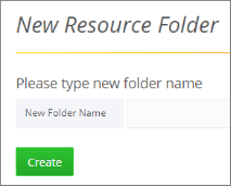 New Resource Folder page