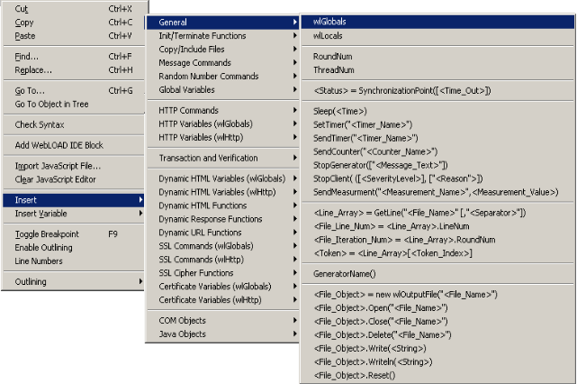 wlGlobals Insertion using General Menu