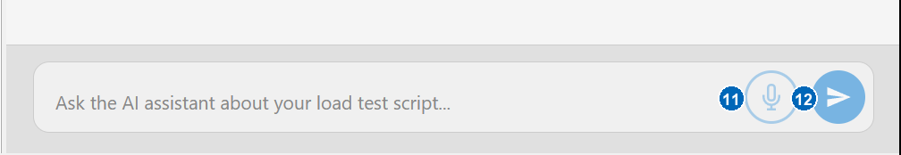 WebLOAD AI Assistant chat composer controls