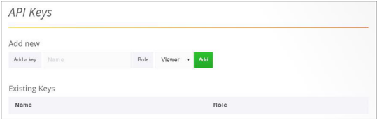 API Keys window