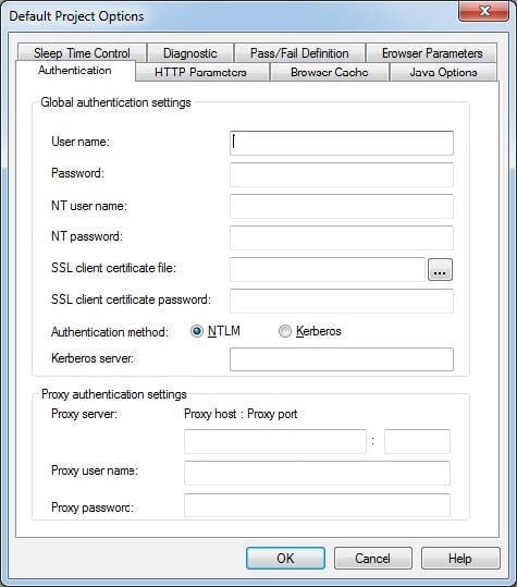 Authentication Tab