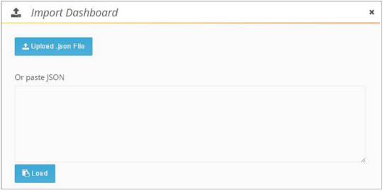 Import Dashboard window
