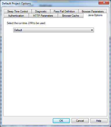 Java Options Tab