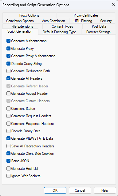 Settings Dialog Box