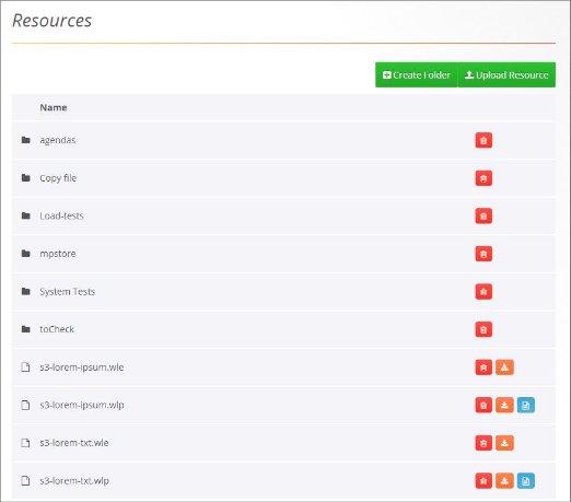 Resources page* 