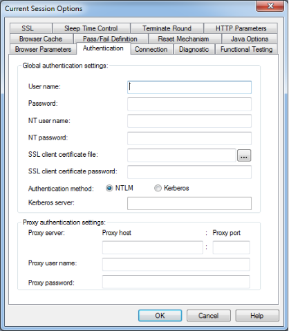 Authentication Tab
