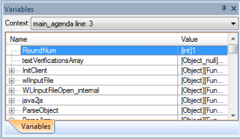 Variables Window