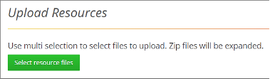 Upload Resources page