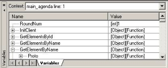 Variables Window